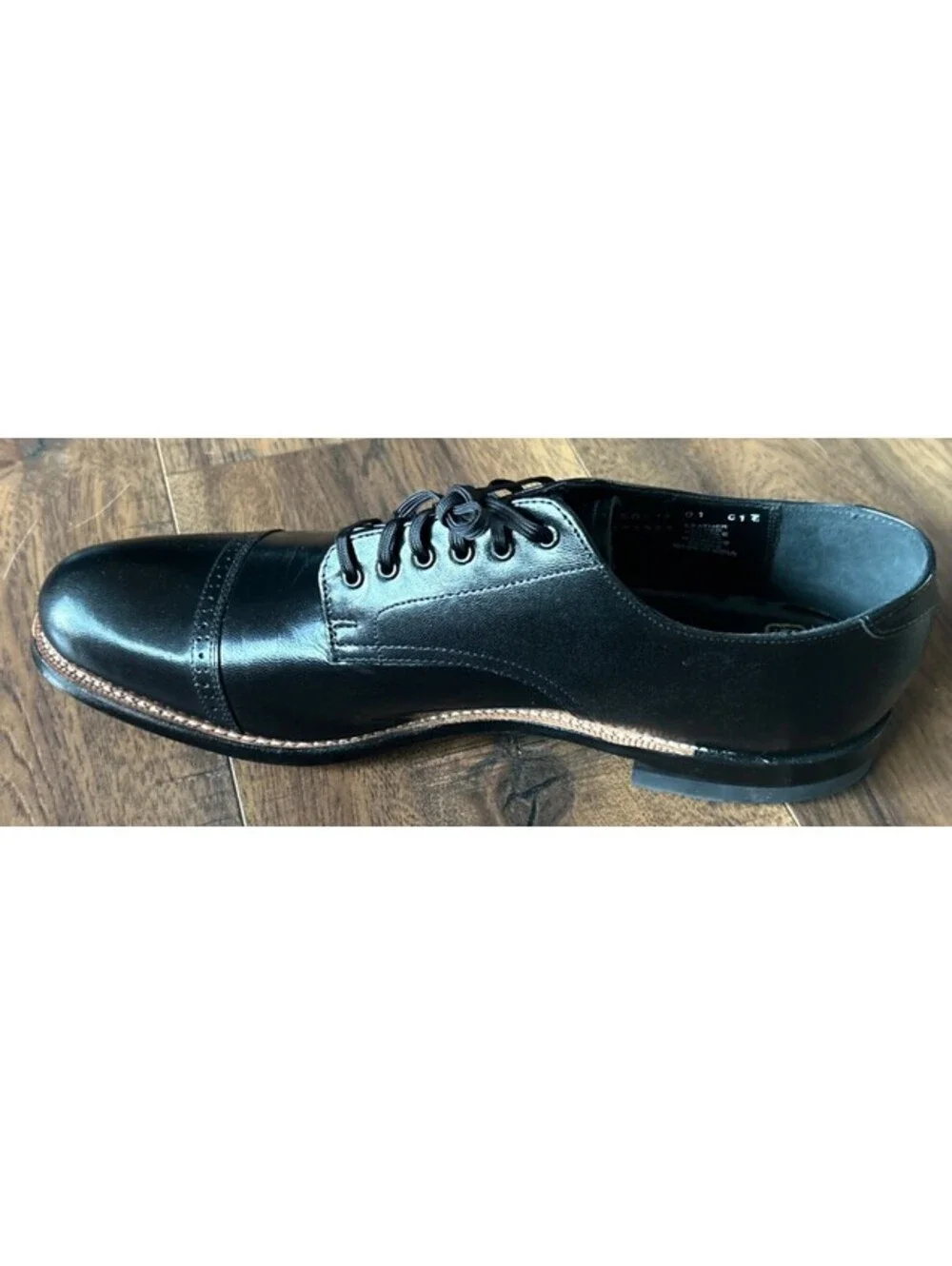 Stacy Adams Men’s Oxford Madison Cap Toe Size 11 E New In Box NIB Black Dressy - Picture 10 of 15
